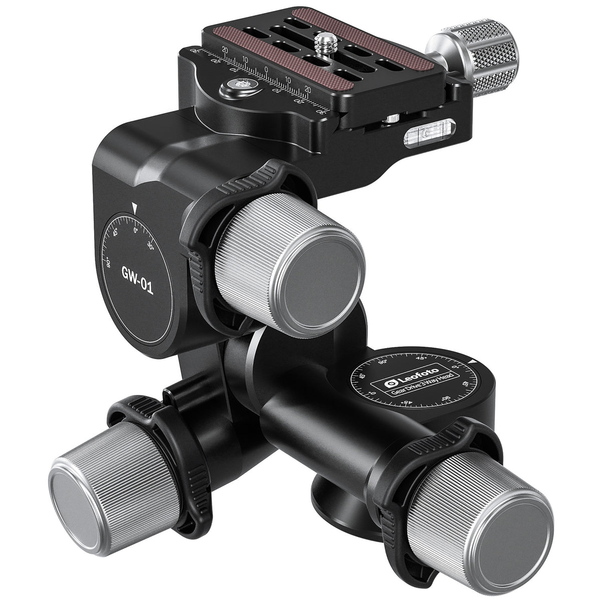 Leofoto GW-01 3-Way Geared Head with QR Plate