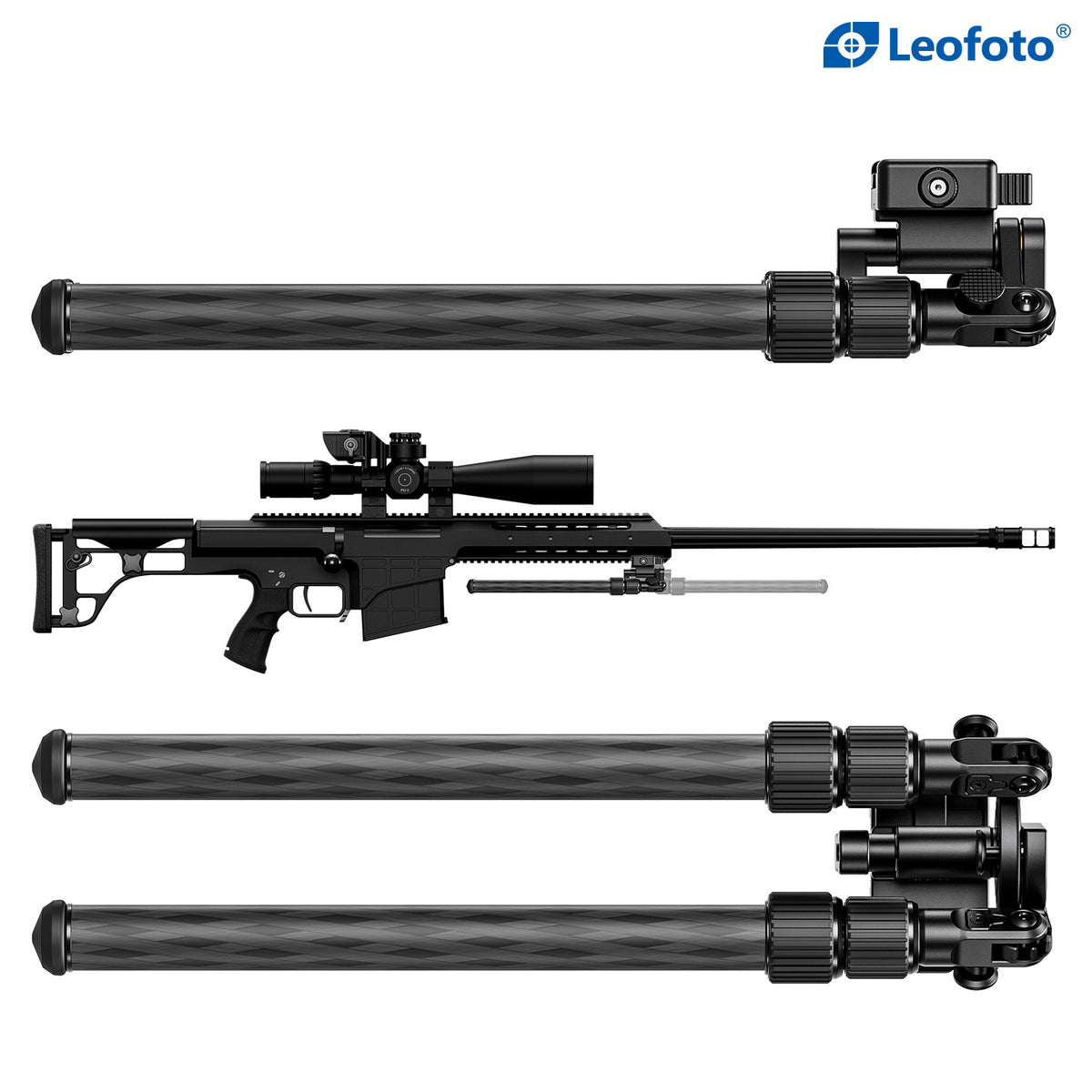 Leofoto BIP-B1+LSC-40N Multi-Functional Hunting Bipod