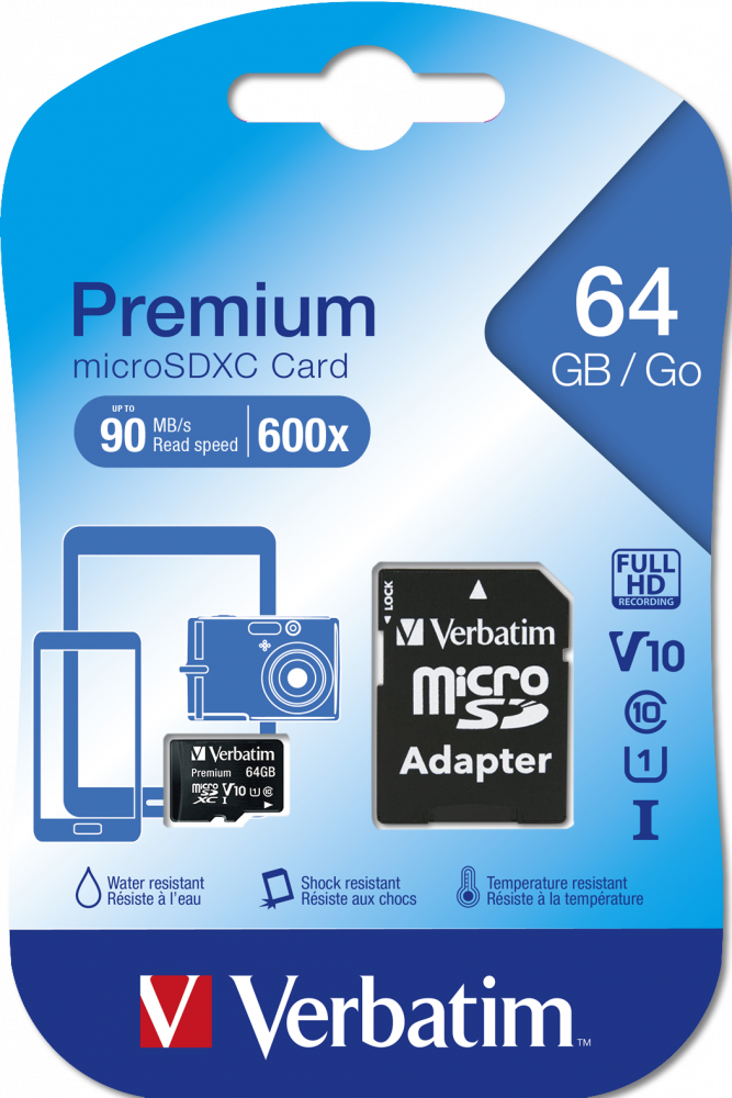 VERBATIM MICRO-SD 64GB CLASSE 10