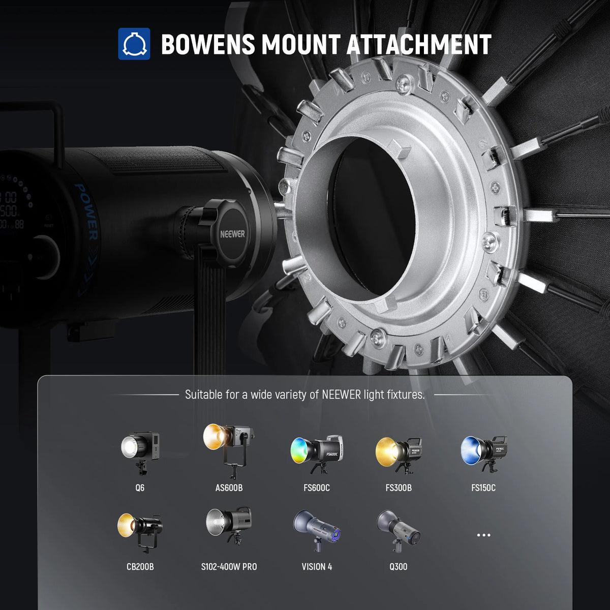 NEEWER 85CM DEEP PARABOLIC SOFTBOX WITH HONEYCOMB GRID