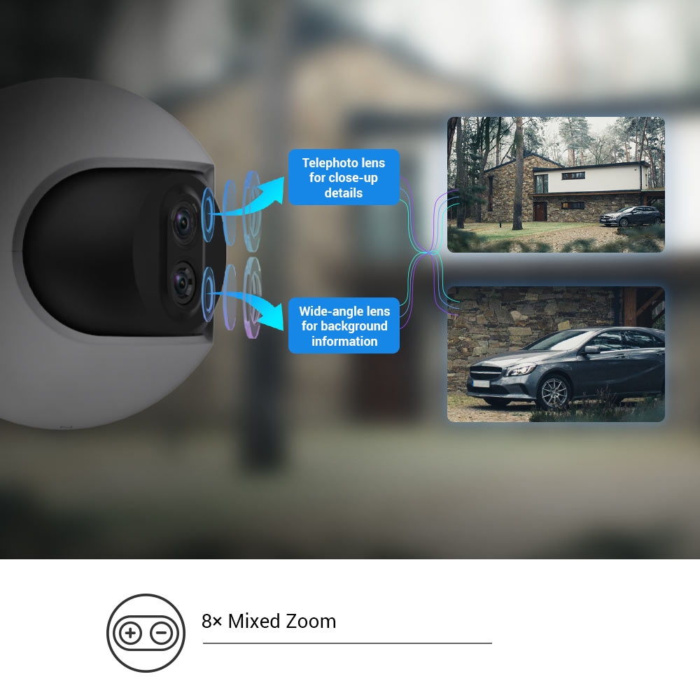 EZVIZ C8PF 2MP OUTDOOR SMART WI-FI CAMERA 1080p DOPPIO OBIETTIVO IP65