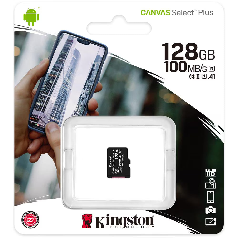 KINGSTON MICRO SD SDCS2/128GB - 128GB CLASSE 10 100MB/S CON ADATTATORE
