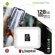 KINGSTON MICRO SD SDCS2/128GB - 128GB CLASSE 10 100MB/S CON ADATTATORE