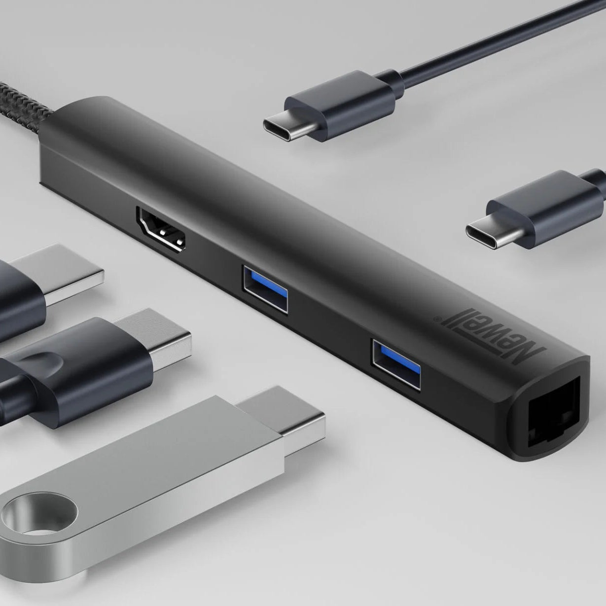 Newell 6-in-1 hub - graphite