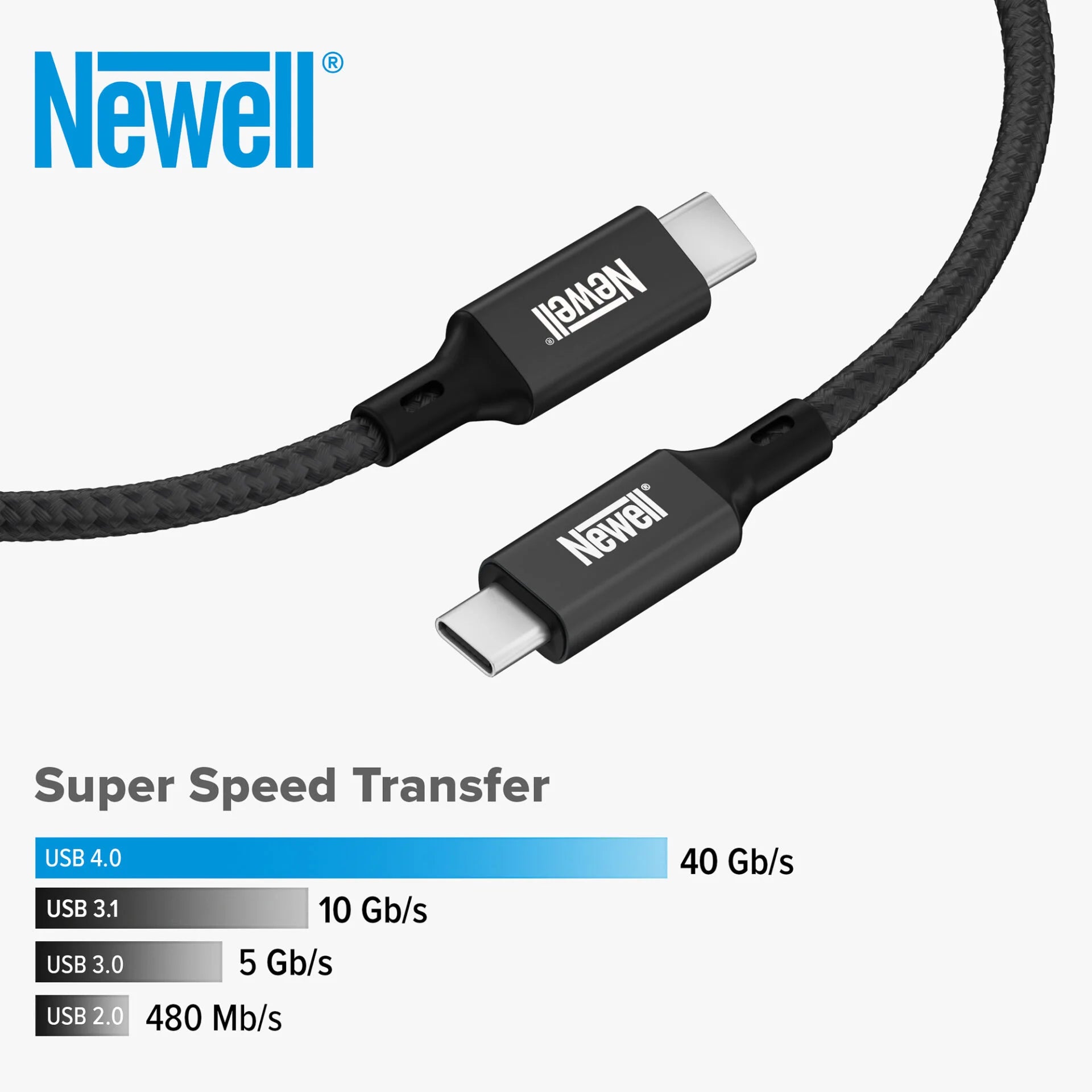 Newell cable USB C - USB-C 4.0 - 1 m, grafitowy