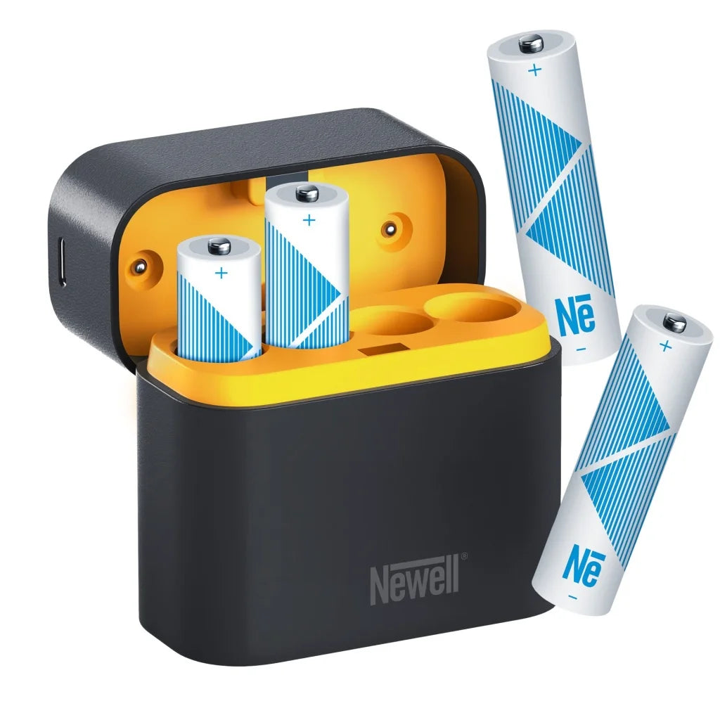 Newell Four Channel Charger + 4 Li-ion AA Recheargable Batteries Set - 2000 mAh