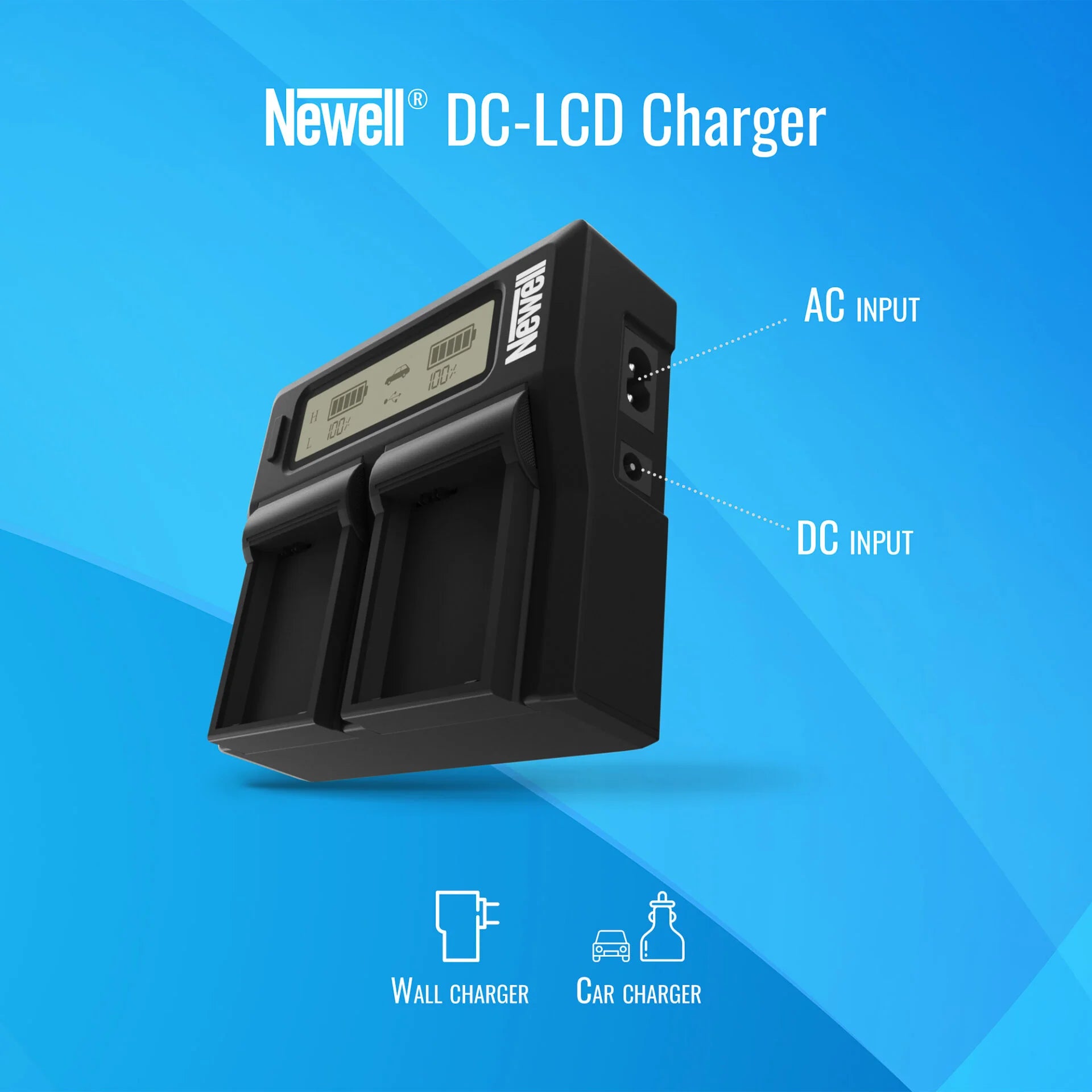 Newell DC-LCD dual channel charger for NP-FP, NP-FH, NP-FV series