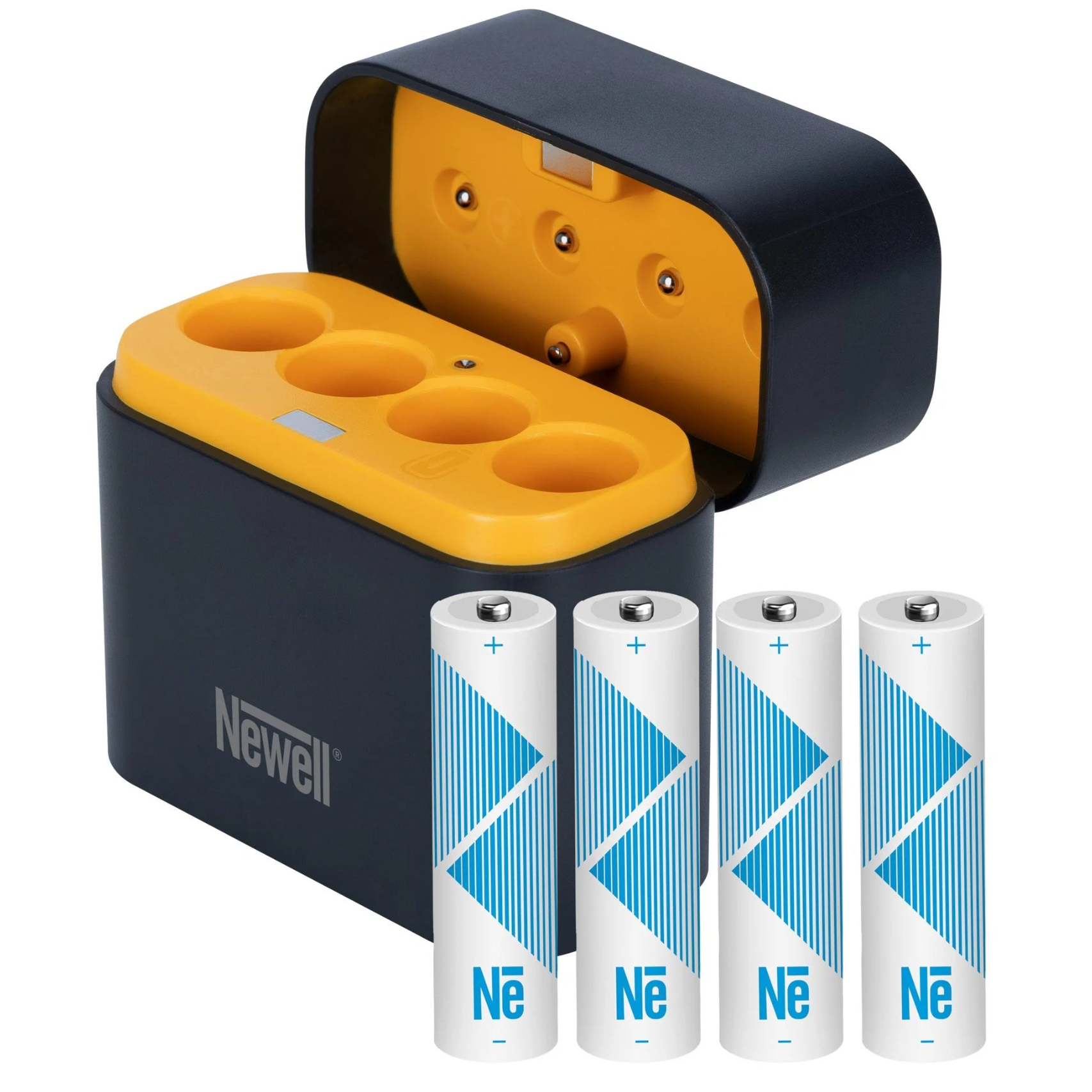 Newell Four Channel Charger + 4 Li-ion AA Recheargable Batteries Set - 2000 mAh