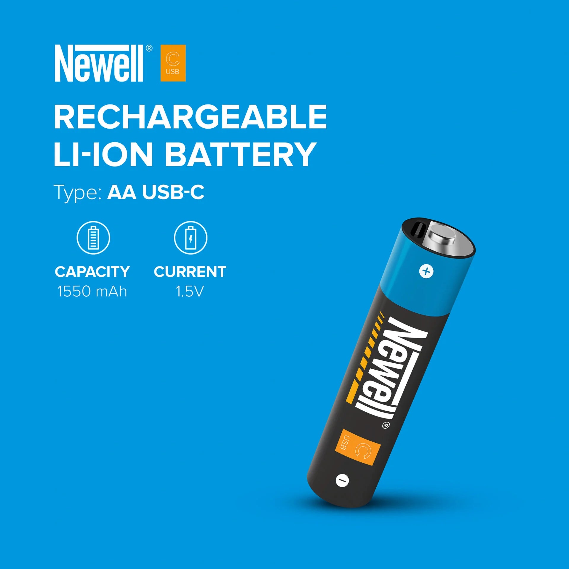 Newell AA USB-C 1550 mAh Rechargeable Battery 2 pcs. blister