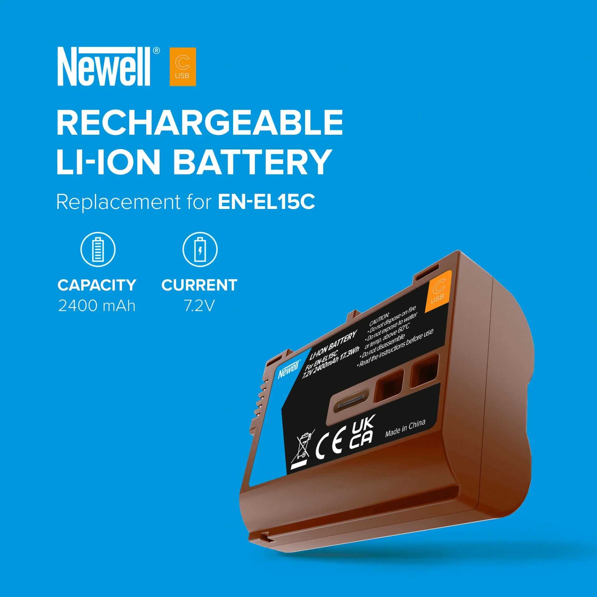 Newell Battery with USB-C EN-EL15C for Nikon