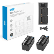 Set 1x Newell DL-USB-C charger and 2x NP-F770 batteries for Sony
